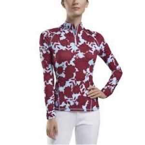 🔴⛳️G/Fore Floral Print Quarter Zip Top Baja Womens Golf⛳️